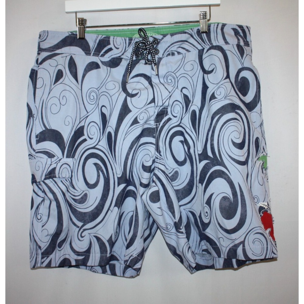 Tommy Bahama Trunks Mens XL Blue Swirls Relax Board Shorts Beach Surf Pool Swim